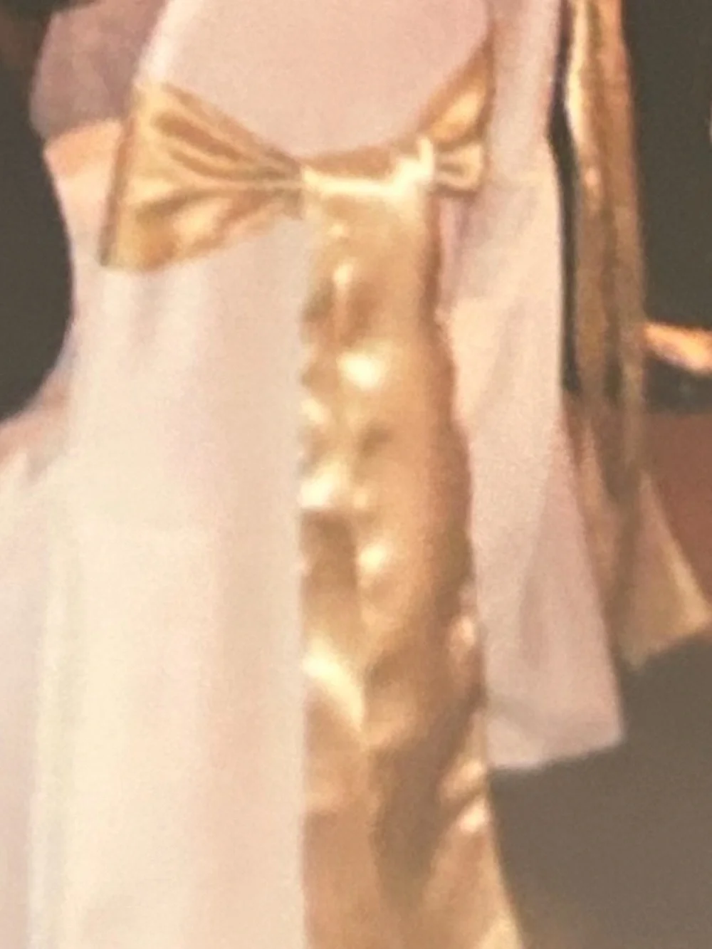 Elegant White Chair Cover with Gold Sash - Home Dining